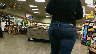 Mom Showing Her Huge Booty Whale Tail Wal-Mart Shopping