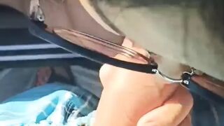 Dogging wife suck stranger cock in car, cheating wife