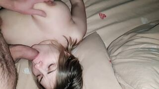 An unfaithful husband touches his stepdaughter, imperceptibly jerks off a dick while her mom is resting right next door