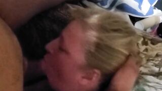 Blonde with a cock in her mouth