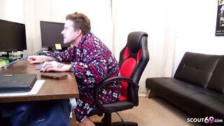 STEP MOTHER JESS CAUGHT SON JERK AND HELP HIM WITH SEX TO CUM