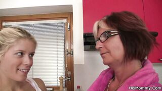 lesbian mom licking and toying teen pussy