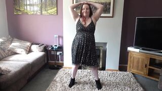 Wife in little black party dress