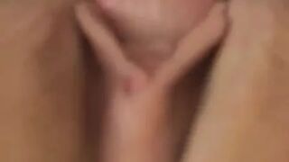 Wife's pussy getting cock rammed in