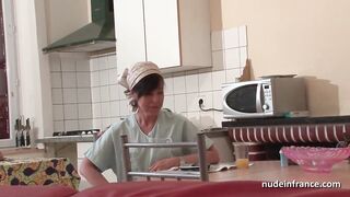 French step mom seduces young guy with her ass