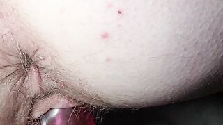 Amateur closeup toying my wifes pussy with a dildo