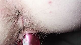 Amateur closeup toying my wifes pussy with a dildo
