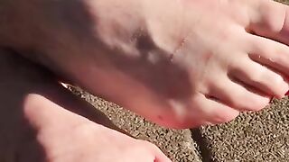 Our neighbours feet in the garden