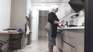 My big ass stepmother hardened my cock with her tight skirt.