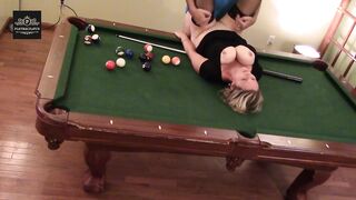 Mature Wife big boobs with high heels Fucked on pool table to orgasm