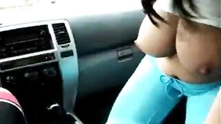 Big Tit step Sister Jerks Brother In Car