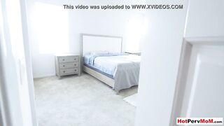 Tricky stepson remote controlling MILF stepmoms dildo