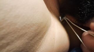 Strong orgasm!!! He surprises me with tongues in my pussy and I with vaginal balls