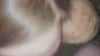 Cock sucking slut outside