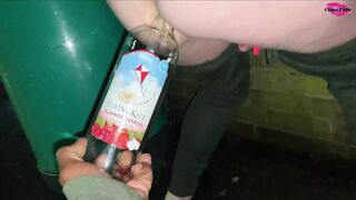 Nasty street girl bottel fucked in the ass!