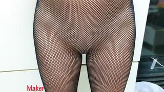Japanese Step Mom with BIG ASS gets FUCKED in FISHNET by Step Son