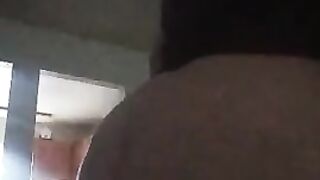 She shows her sexy ass to me