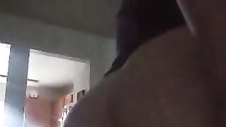 She shows her sexy ass to me