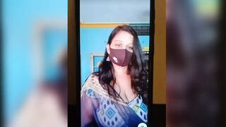 Telugu aunty video call for step brother dirty talking with boobs showing sucking