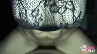MILF wife big tits in sexy see through