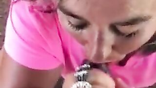 Oldie outdoor blowjob
