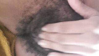 Hairy pussy play and fingering myself