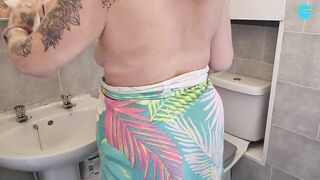Cleaning the Bathroom with my Tits out