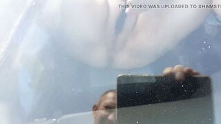 pussy masturbation with toys in the car close-up