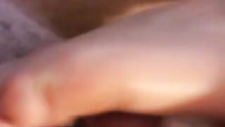 Mom footjobs step son