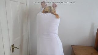 Princess Leia showing off her dress