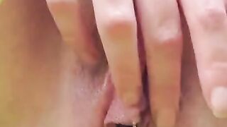 MILF pees outside and rubs her pussy
