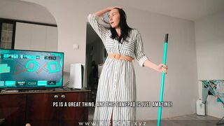Stepmom as fuck doll. Step son freeze step mommy for sex and face fuck. She hates cum - Kisscat