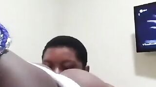Black Big sister licking little sister's ass LIVE ON INSTAGRAM