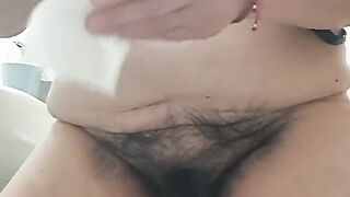 Mommy pee in toilet hairy pussy mature bbw fat puss