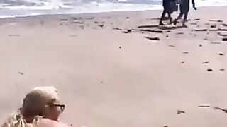 BBW Wife twerks her big booty on the beach