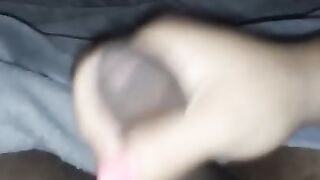Not my mom jerking my uncut cock