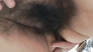 Mommy jerk off her hairy pussy fucked