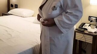Exploring fat BBW Mature Granny body after shower. She squirted.