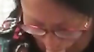 Tanned Asian Step Mom Glasses BJ