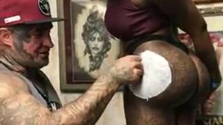 Big Ass Getting tatted