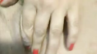 Masturbating juicy pussy and feel pleasure.