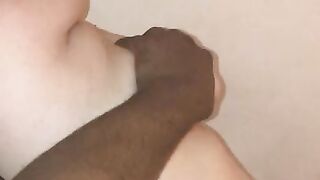 Playing with bulky boobs