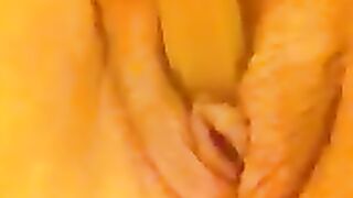 Horny Milf fucks brush