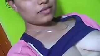 Indian wife boob show and fingering her pussy