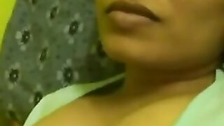 Indian wife boob show and fingering her pussy