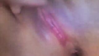 Amateur milf masturbating and slapping her wet pussy