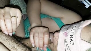 Stepmom says: "stay at HOME...keep stroking CUM all over my pretty FACE!"