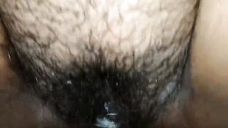 Desi indian wife with hairy pussy and big boob being fucked