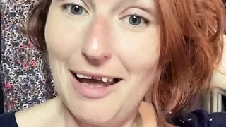 Mommy clit piercing started stinging, so she changes it after starting to masturbate