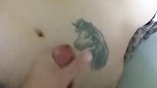 7months pregnant wife takes cumshot on belly